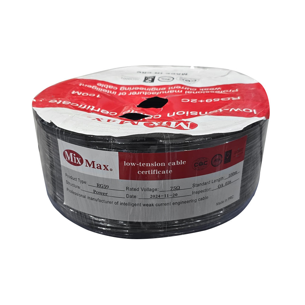 كابل كاميرا باور + داتا ميكس ماكس 100 متر RG59