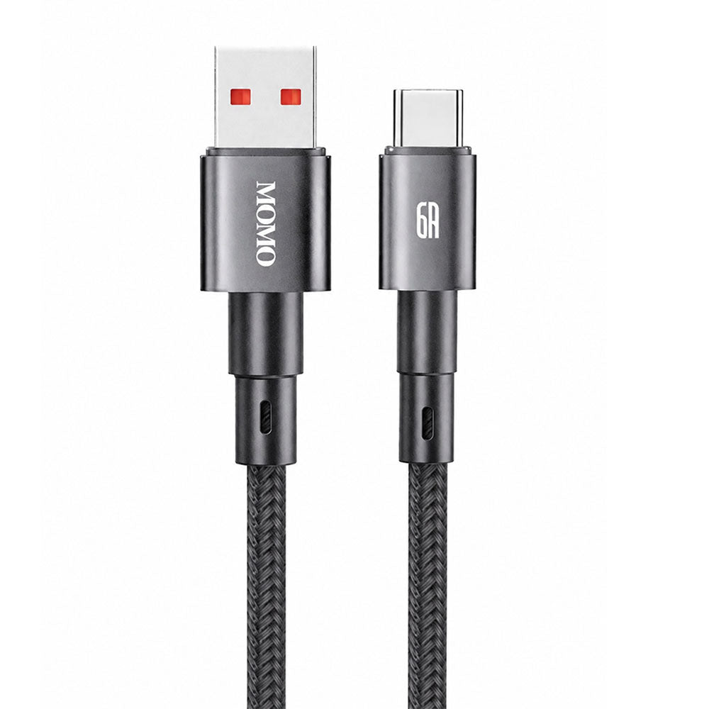 Momo MO-011032 USB To Type-C Cable 6A Fast Charging 1.2m - Black