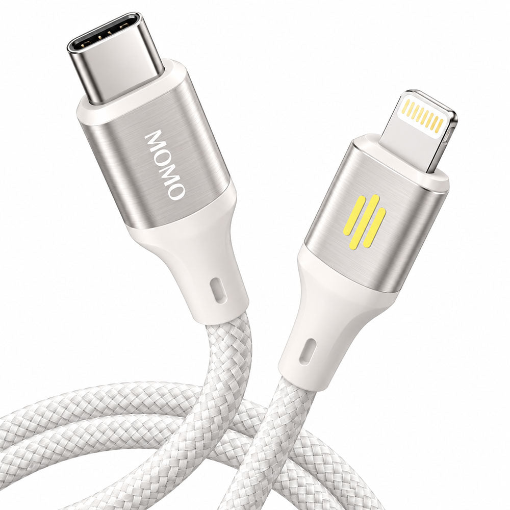 Momo MO-011038 Type-C To Lightning Cable 30W Fast Charging 1.2m - White