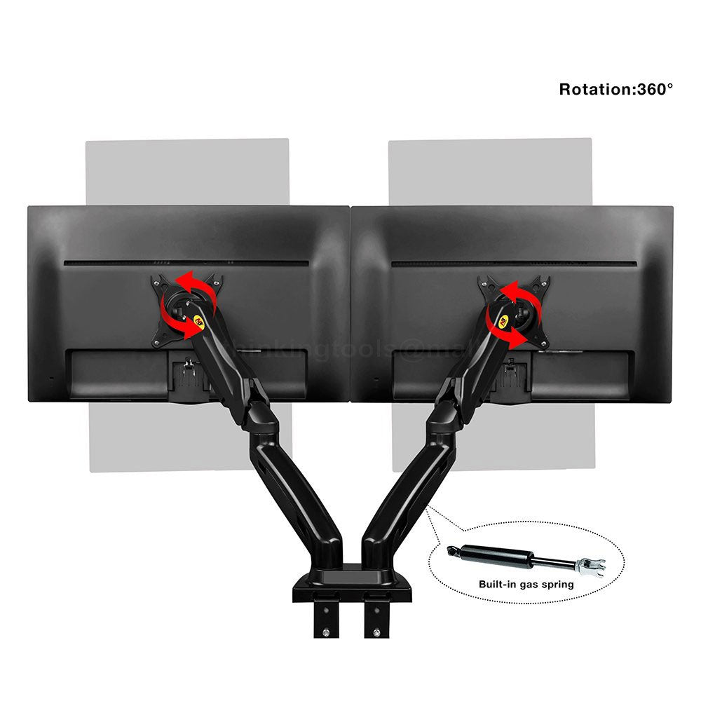 NB F160 17-27 Inch Dual Arm Full Motion TV Stand