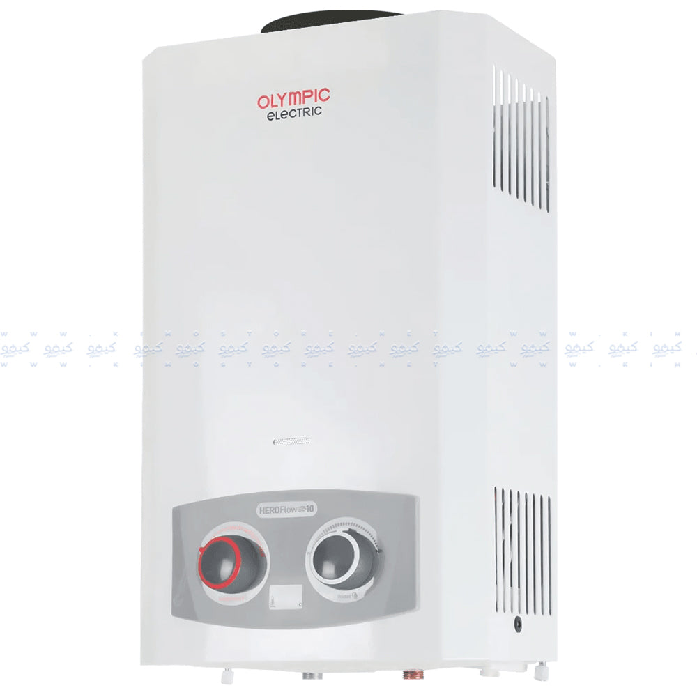 Olympic Gas Water Heater With Chimney Hero Flow OYG10113WL 10L (Adapter) - White