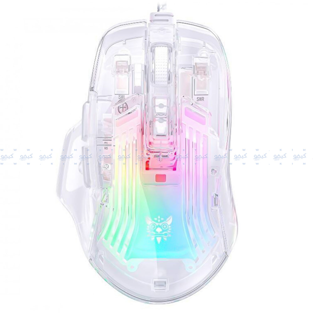 Onikuma CW923 Wired RGB Gaming Mouse 12800Dpi - Transparent