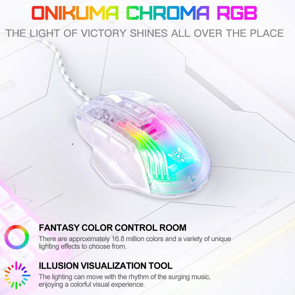 ماوس اونيكوما سلكي RGB جيمنج 12800 نقطة في البوصة CW923