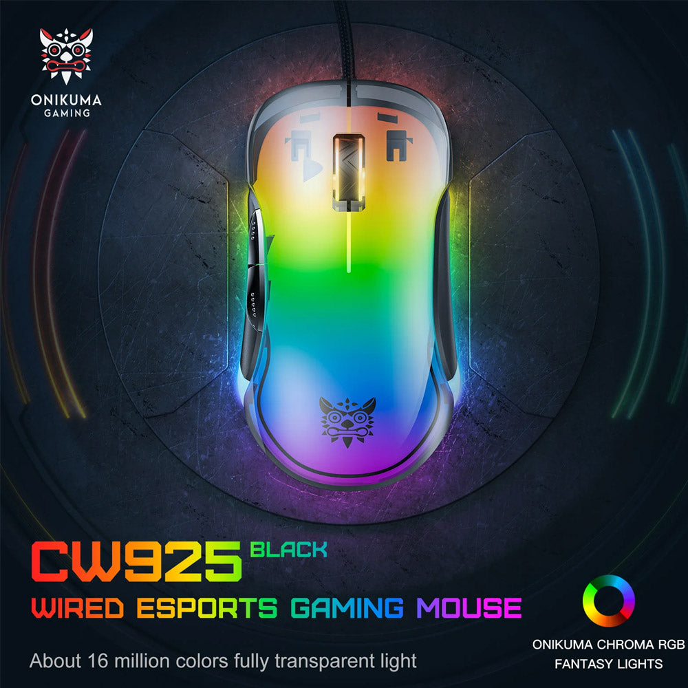 Onikuma CW925 Wired RGB Gaming 12800Dpi