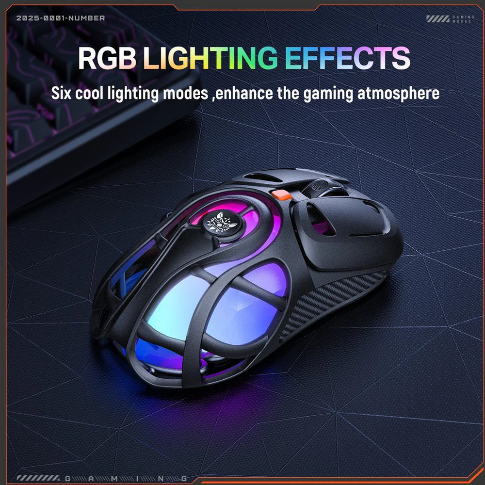 ماوس اونيكوما لاسلكي و سلكي بلوتوث قابل للشحن ثلاثي الوضع RGB