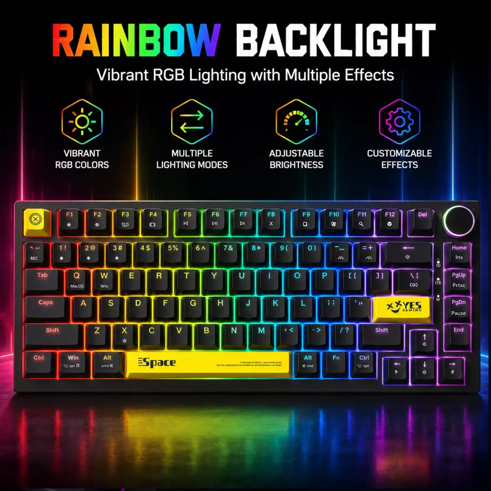 Onikuma G52 Jixian Red Switch Wired RGB Gaming Keyboard English - Black