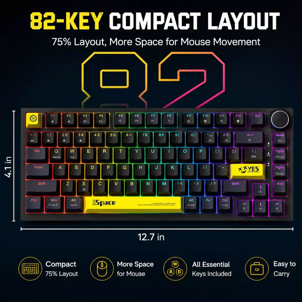 Onikuma G52 Jixian Red Switch Wired RGB Gaming Keyboard English - Black