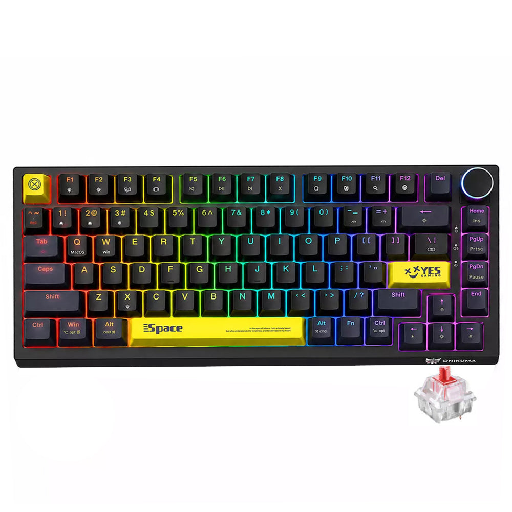 Onikuma G52 Jixian Red Switch Wired RGB Gaming Keyboard English - Black