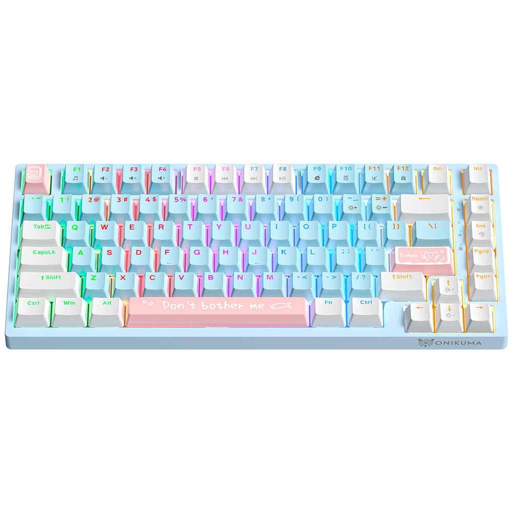 Onikuma G52 Red Switch Wired RGB Gaming Keyboard English - White x Blue