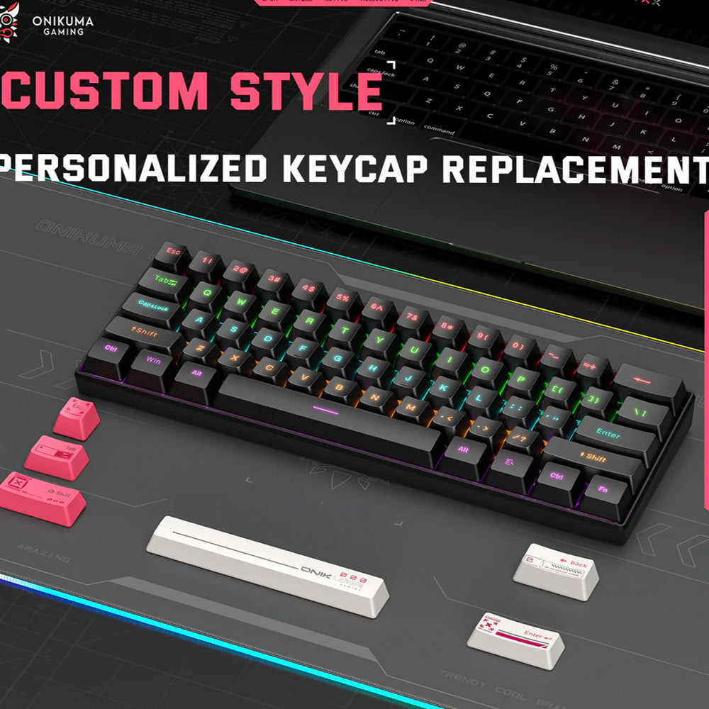 Onikuma G55 Brown Switch Wired RGB Gaming Keyboard English - Black
