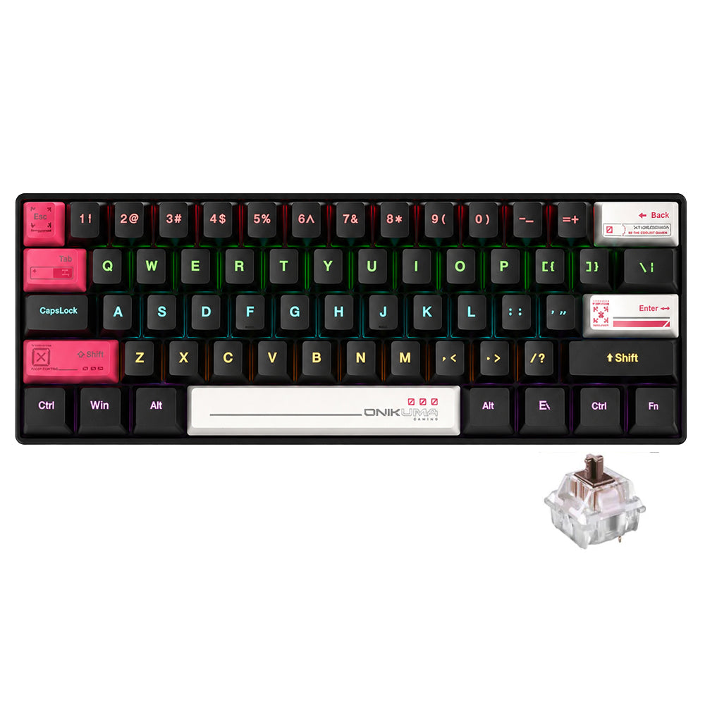 Onikuma G55 Brown Switch Wired RGB Gaming Keyboard English - Black