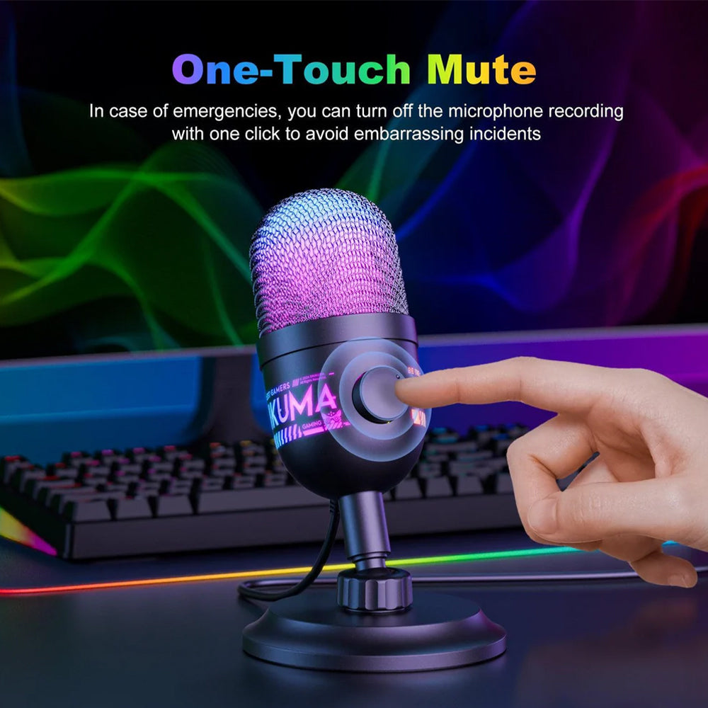 ميكروفون اونيكوما سلكي RGB جيمنج M930 Condenser - اسود