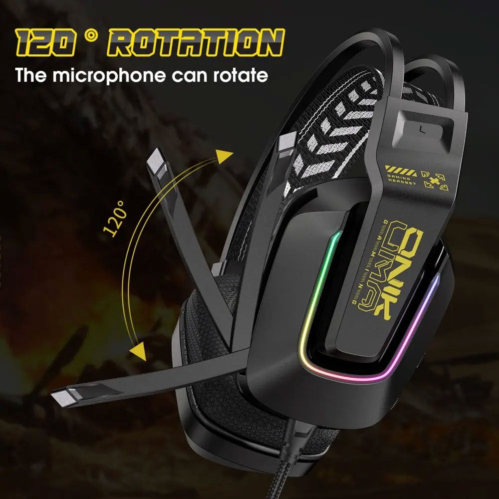 سماعة رأس اونيكوما RGB جيمنج X13 - أسود