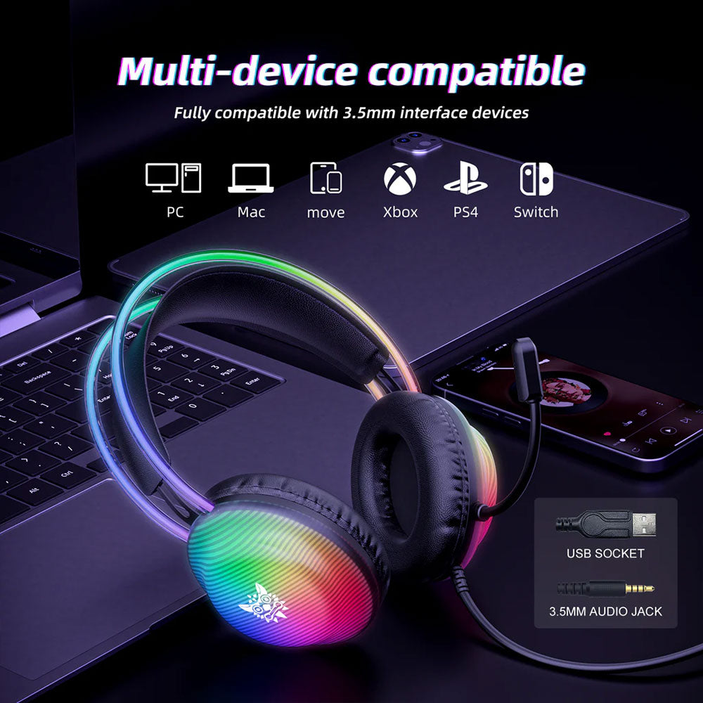 سماعة رأس اونيكوما RGB جيمنج X29 - أسود