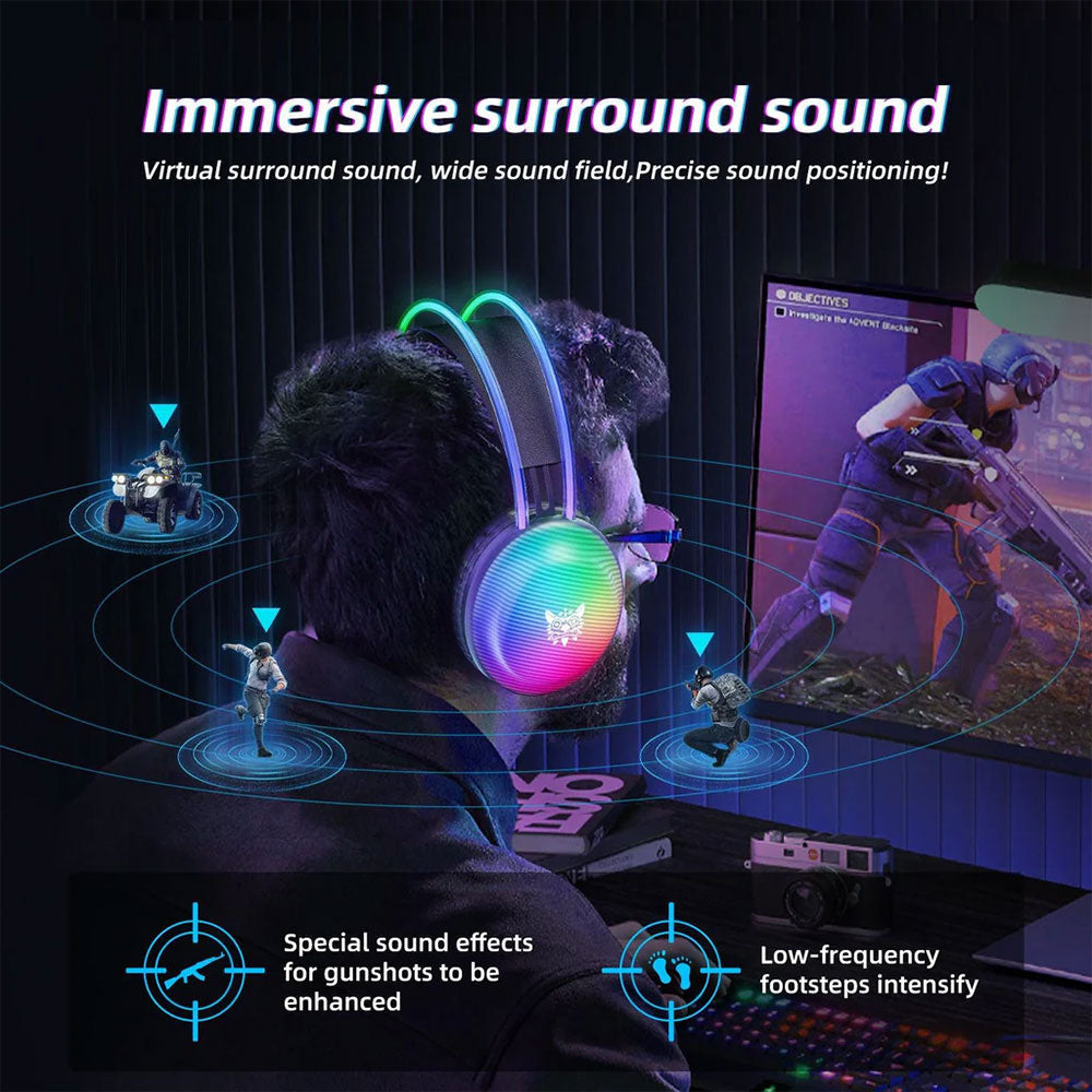 سماعة رأس اونيكوما RGB جيمنج X29 - أسود