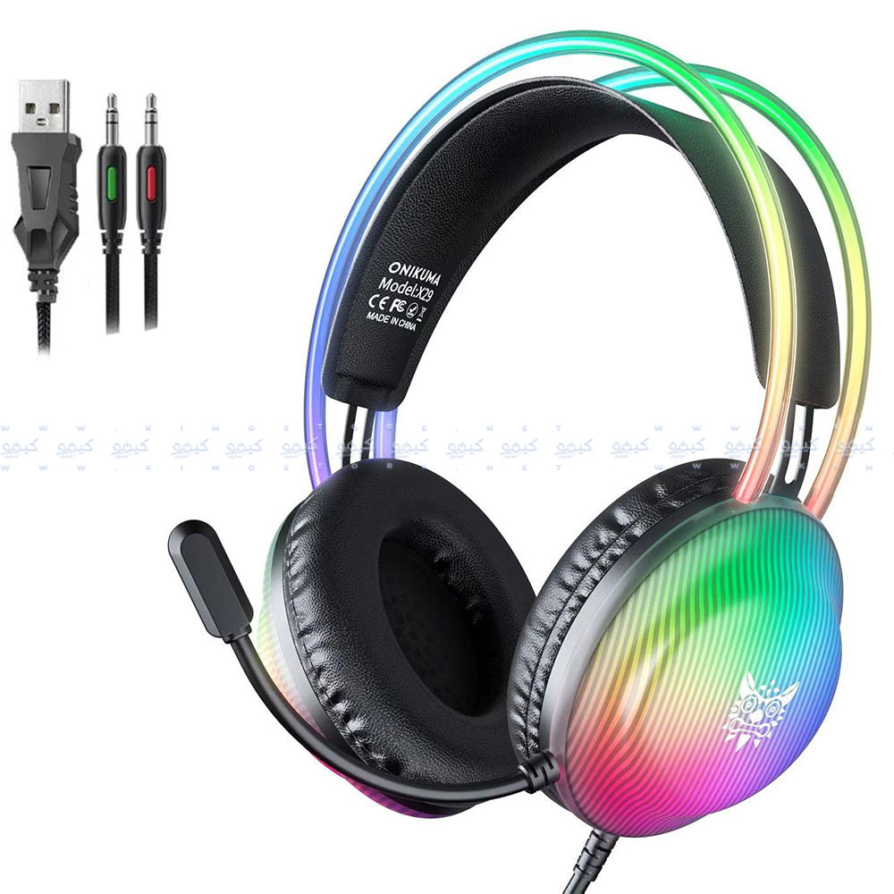 Onikuma X29 RGB Gaming Headset - Black