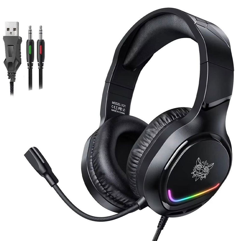 سماعة رأس اونيكوما RGB جيمنج X31 - أسود