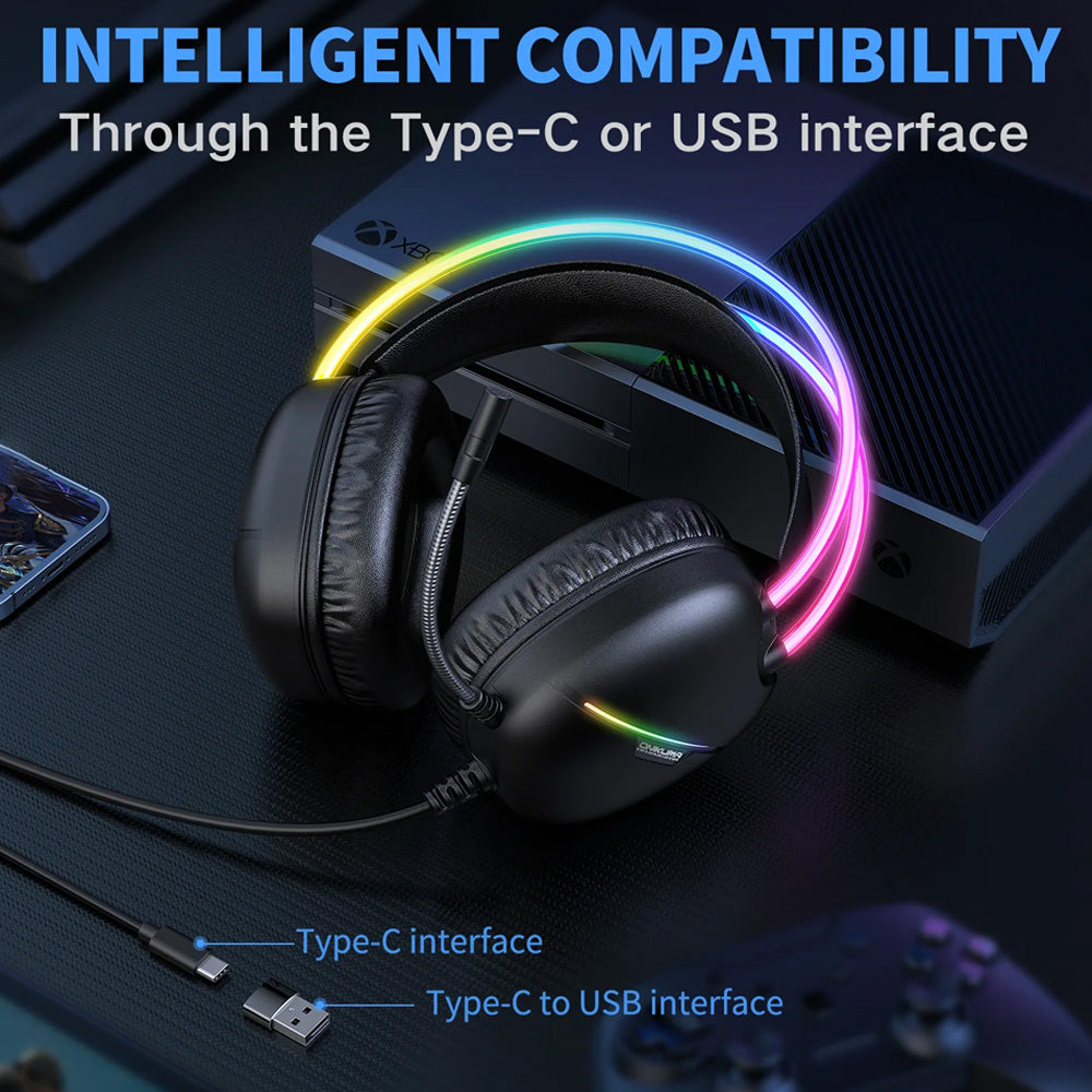 سماعة رأس اونيكوما RGB جيمنج X33 - اسود