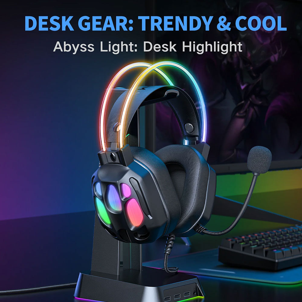 سماعة رأس اونيكوما RGB جيمنج X89 - أسود