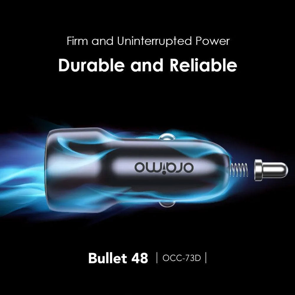 Oraimo Bullet 48 OCC-73D Car Charger Type-C + USB 48W Fast Charging - Black