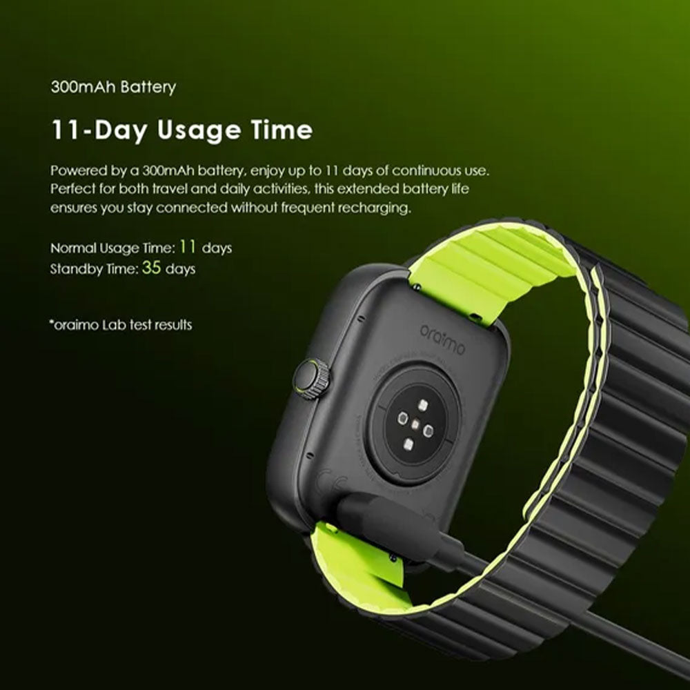 ساعة سمارت اورايمو Nova N OSW-813N مع سوار اسود سيليكون مغناطيسي