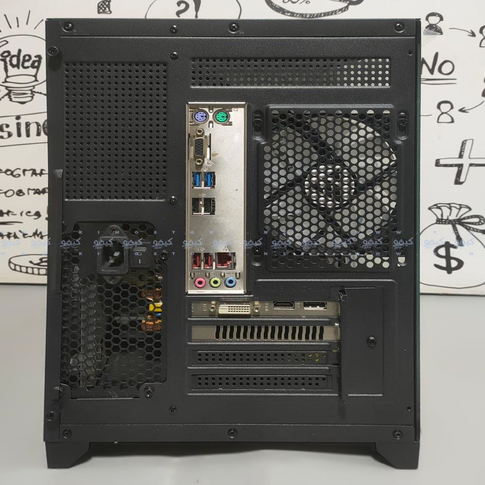 كيس ميد تاور فانتوم جيمينج Aurora Pro (انتل كور i5-9400F - رام 8 جيجابايت - هارد SSD 120GB - نفيديا RTX 2060 6GB GDDR6 - مازربورد اسوس EX-H310M-V3 - باورسبلاى 600W) تجميعة استعمال