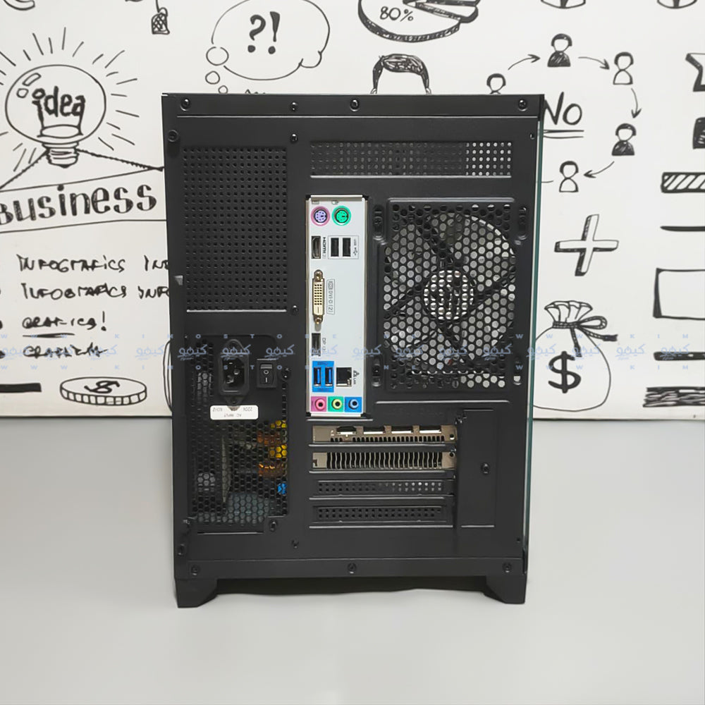 Phantom Aurora Pro Gaming Mid Tower Case (Intel Core i5-6th - Ram 8G - Transcend SSD 128GB - AMD Radeon RX580 8GB GDDR5 - M.B LG MS-G021 - Micronics Cyclone III Power Supply 500W) Ready PC (Used)