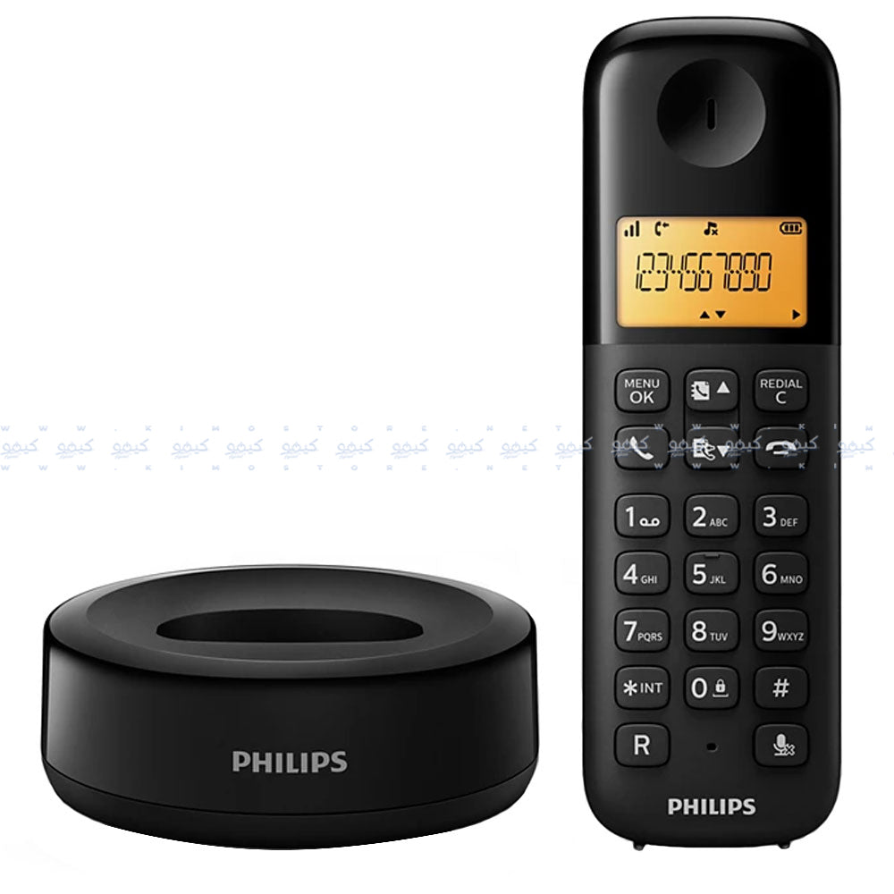 Philips D1601B/63 Cordless Telephone - Black