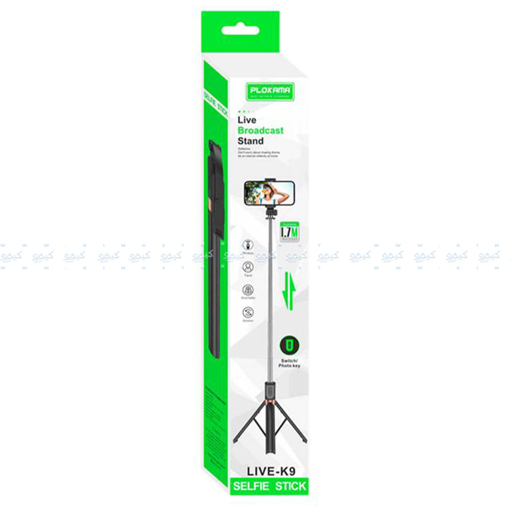 Plokama LIVE-K9 Bluetooth Foldable Tripod Selfie Stick
