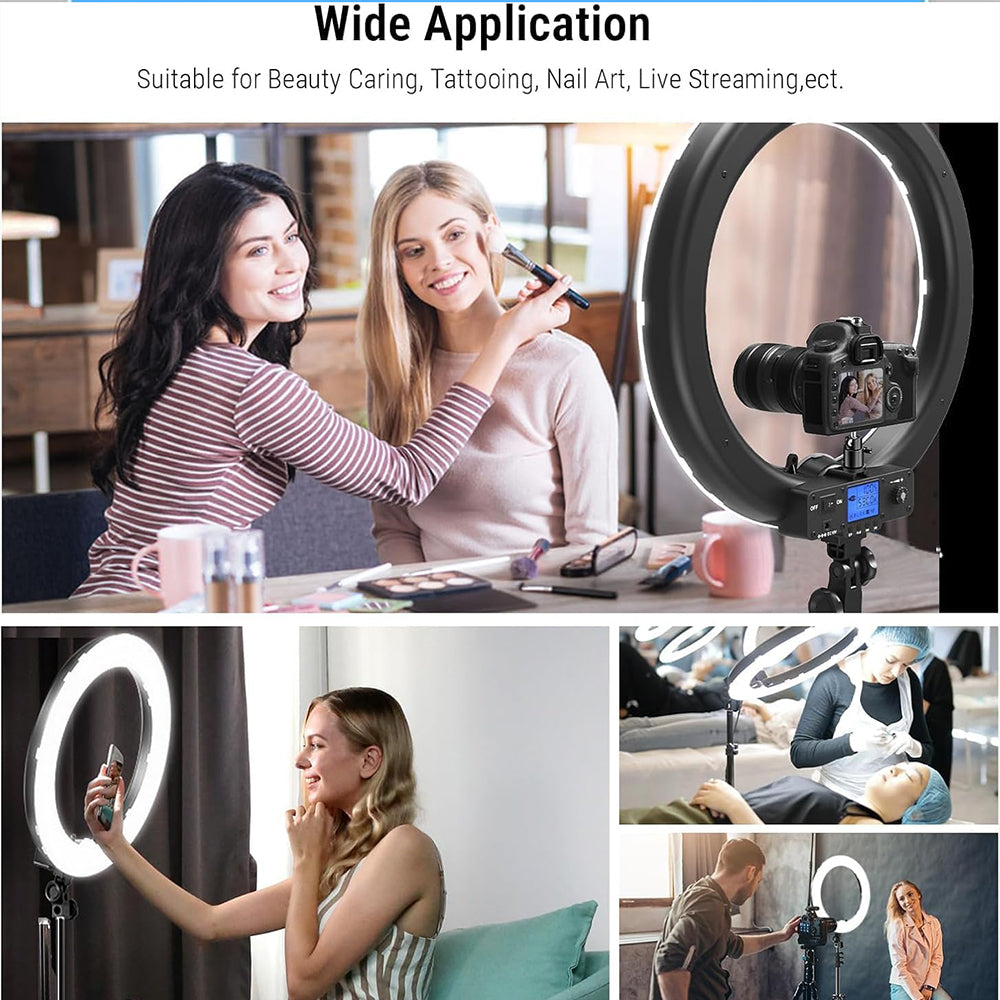 رينج لايت بلوكاما LED مع حامل موبايل ثلاثي 56 سم