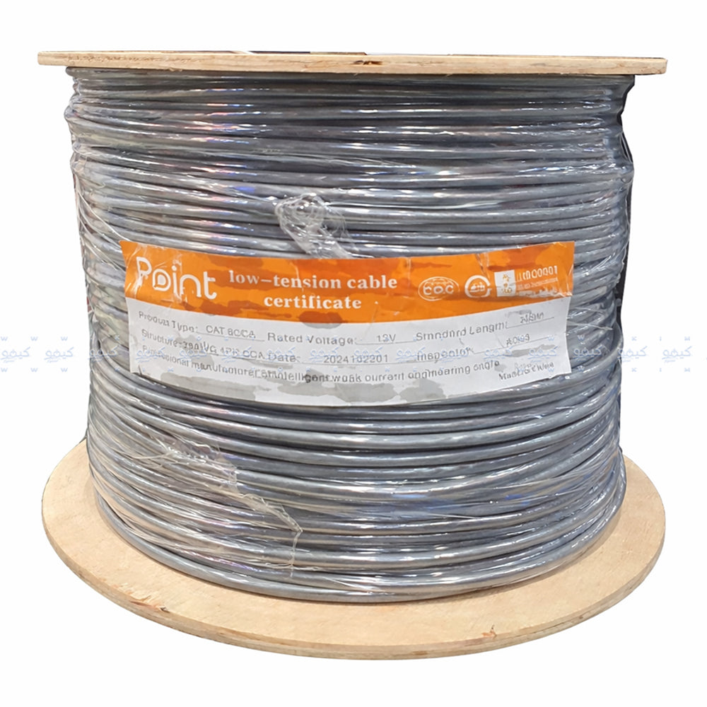 كابل نت وورك بوينت 305 متر PT-11800 Cat6 UTP CCA - رمادي