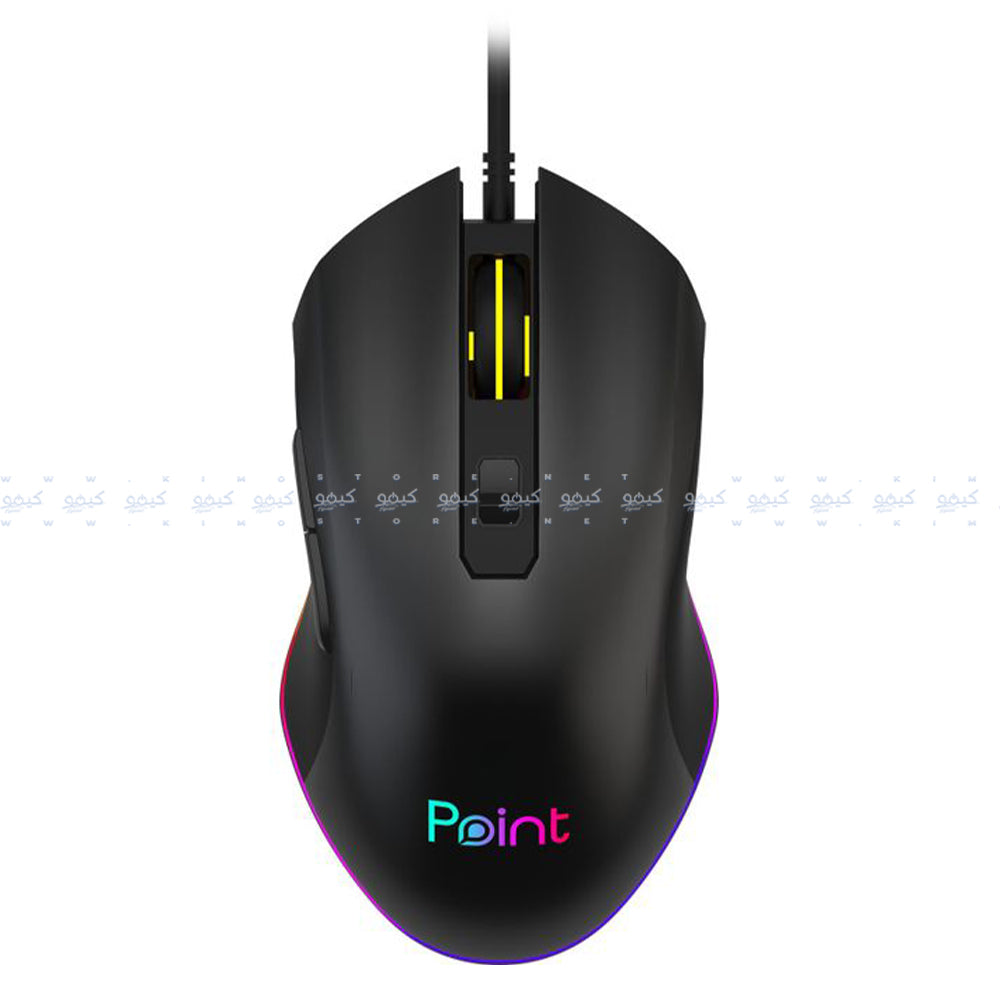 Point PT-212 Wired Rainbow Gaming Mouse - Black