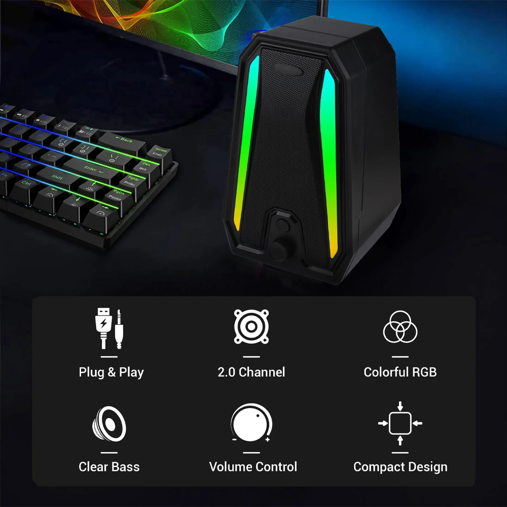 سبيكر بوينت PT-X10 2.0 RGB - أسود