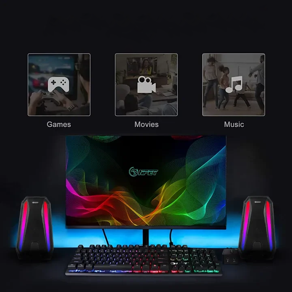 سبيكر بوينت PT-X10 2.0 RGB - أسود