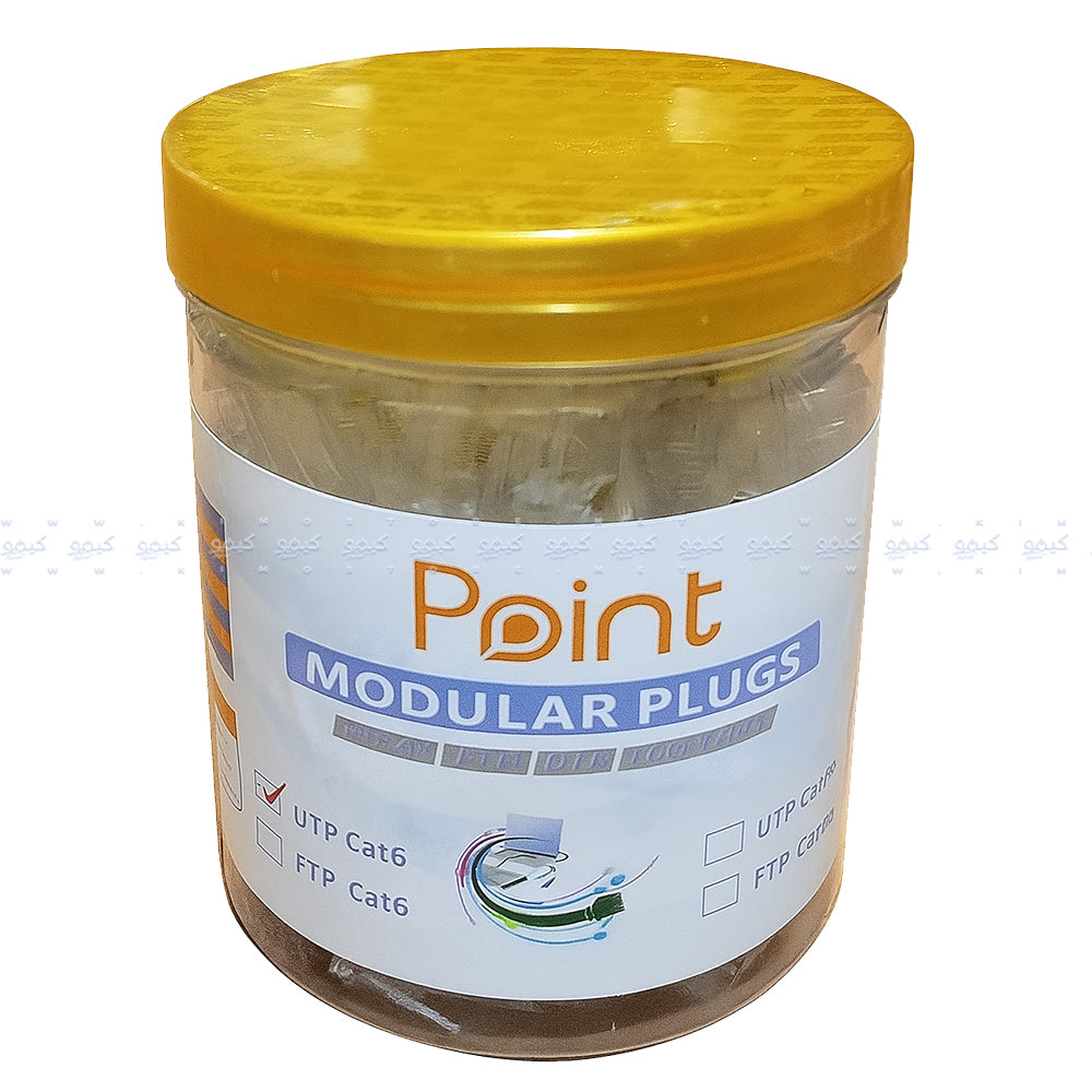 Point Passthrough Plastic RJ45 Cat6 UTP (100 Pcs)
