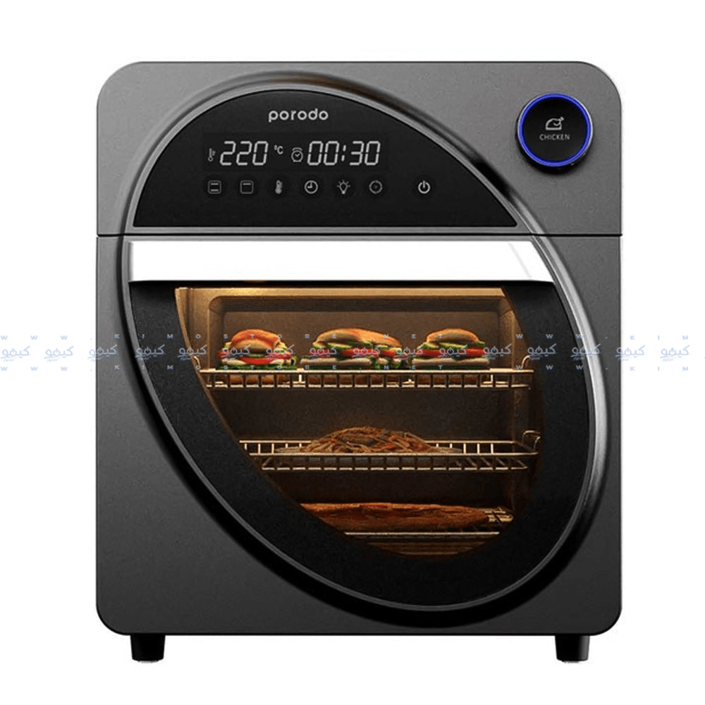 قلاية هوائية مع فرن بورودو لايف ستايل 14.5 لتر 1700 وات مزدوجة الوضع تعمل باللمس