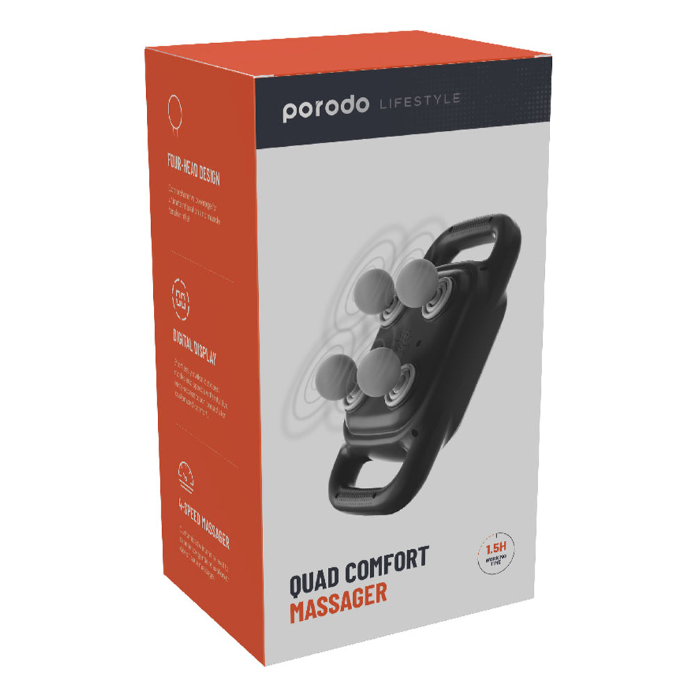 Porodo Lifestyle Massager Quad Comfort PD-4HMSG-BK 2000mAh