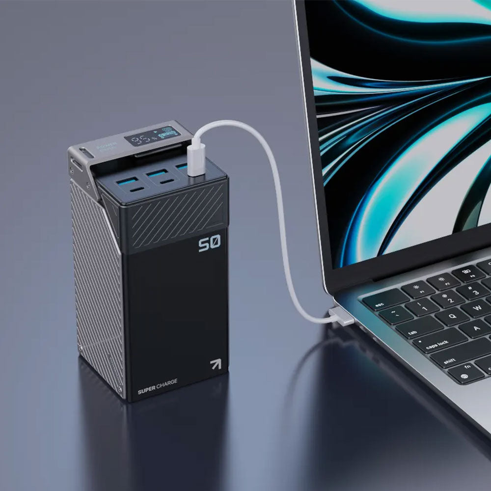 باور بانك باورولوجي 3منافذ يو اس بي + 3منافذ تايب سي 65 وات 50000 مللي أمبير شحن سريع PPBCHA68 PP068