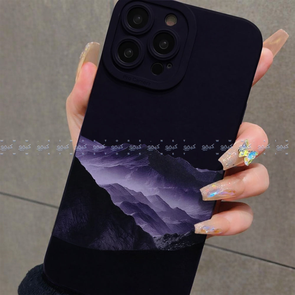 Purple Black Iris Mountain Phone Cover