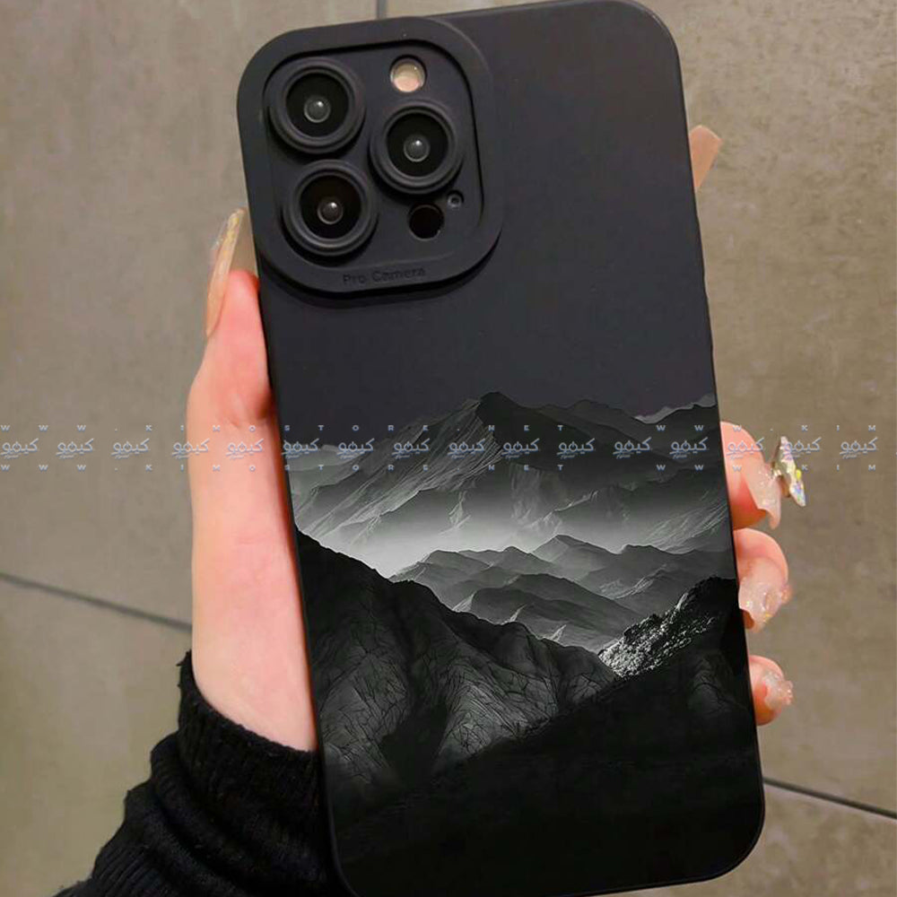 Purple Black Iris Mountain Phone Cover