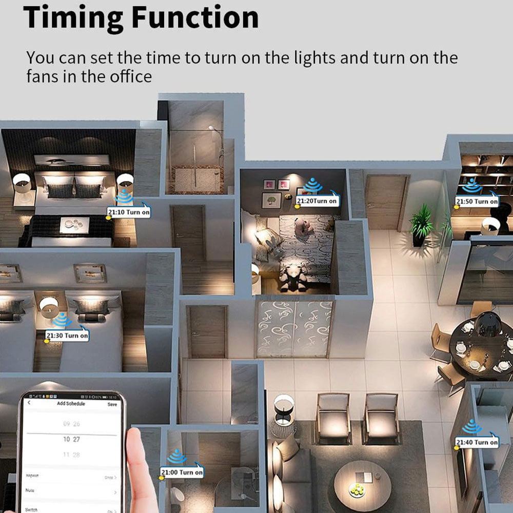 QQZBLN-102-B ZigBee Glass Smart Touch Wall Switch 2 Gang - Black