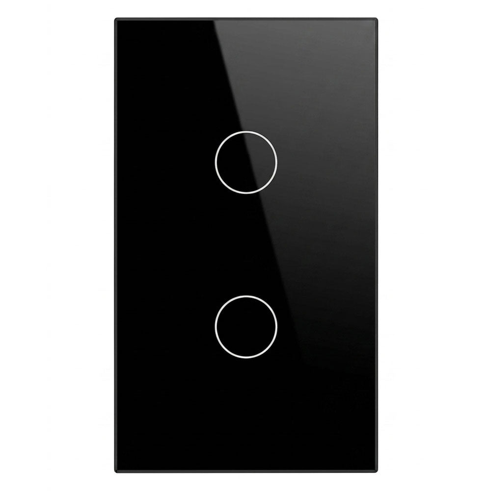 QQZBLN-102-B ZigBee Glass Smart Touch Wall Switch 2 Gang - Black