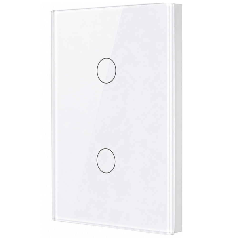 QQZBLN-102-W ZigBee Glass Smart Touch Switch 2 Gang