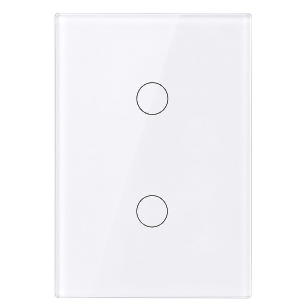 QQZBLN-102-W ZigBee Glass Smart Touch Switch 2 Gang - White