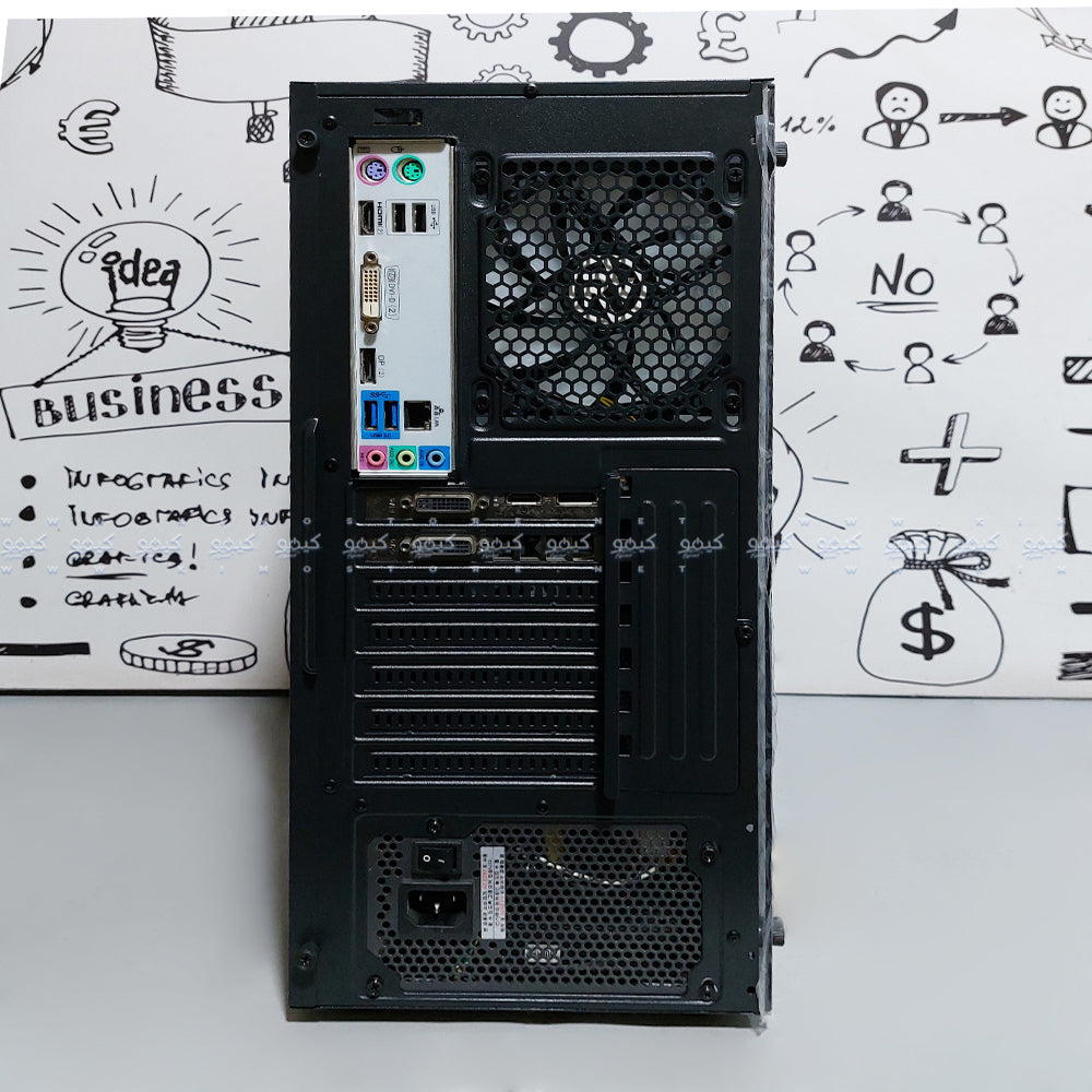 كيس ميد تاور رافال جيمينج CRYSTAL ARGB (انتل كور i5-4590 - رام 16 جيجابايت DDR3 - هارد SSD 240GB - سافير نيترو + راديونRX 570 4GB GDDR5 - مازربورد ASRock H81M-HDS - باورسبلاى Powerex REX III REX-500T 500W) Ready PC استعمال