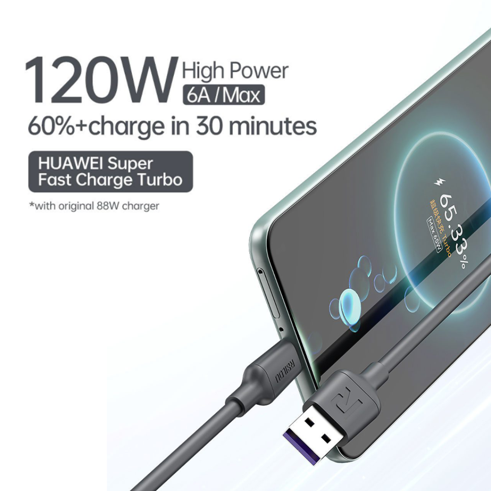 RSILOU R2029-001 USB To Type-C Cable 120W Fast Charging 1.2m - Black