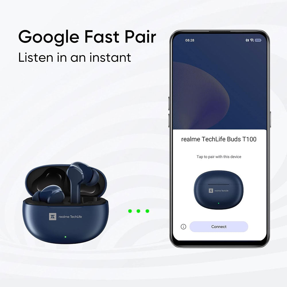 ايربادز ريلمي Buds TechLife T100 RMA2109 - أزرق