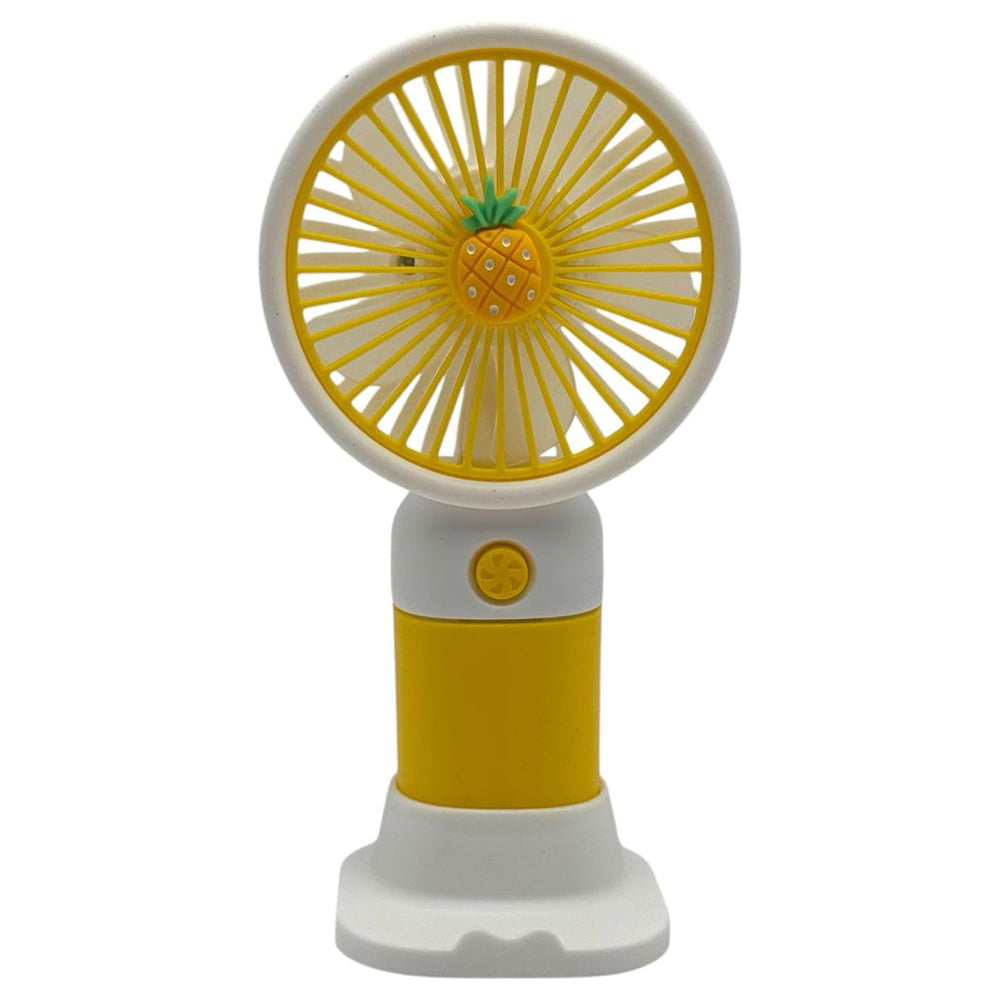 Rechargeable Handheld Mini Fan - White x Yellow