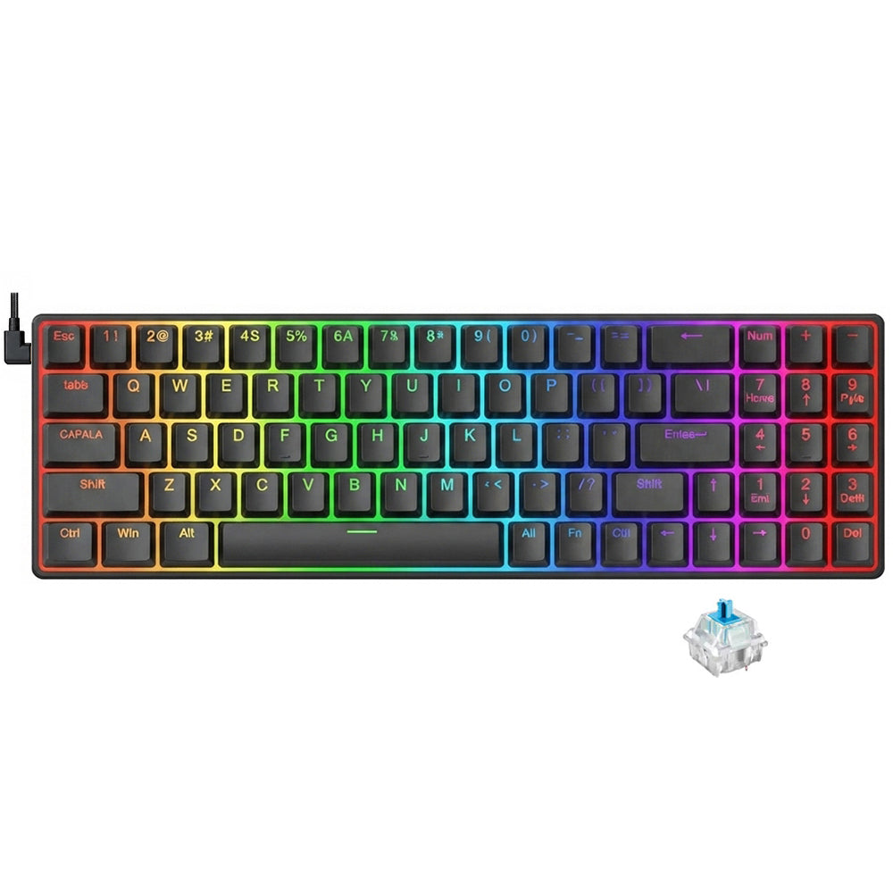 كيبورد ريدراجون سلكي RGB جيمنج سويتش ازرق إنجليزي وعربي ASHE K626P-KB