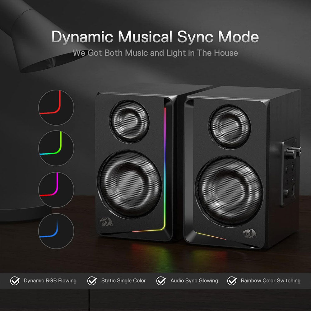 مكبر صوت ريدراجون متنقل Andante GS812 2.0 RGB - أسود